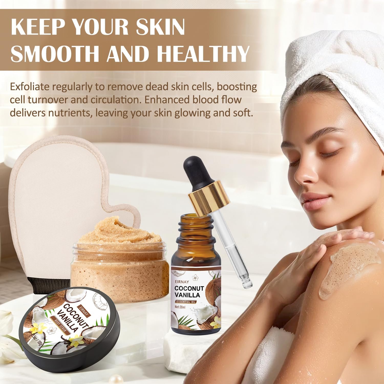Mothers Day Gifts For Women - 16 PCS Birthday Gift Basket for Women Set of Coconut Vanilla Self Pampering Set, Includes Luxurious Home Spa Shower Gel Bubble Bath - Image 6