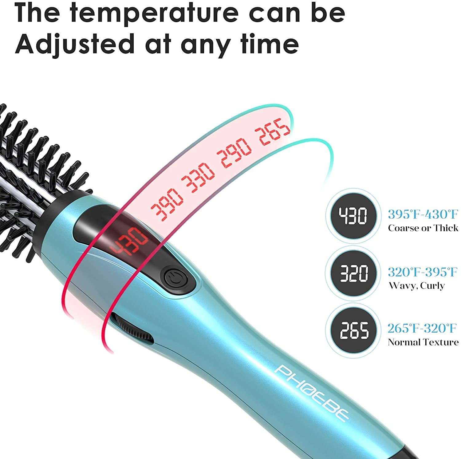 PHOEBE Curling Iron, Dual Voltage Travel 1 Inch Ceramic Tourmaline Ionic Hair Curler Hot Brush, Professional Anti-Scald Instant Heat Up Curling Wands, Heated Styler for Long Hair - Image 3