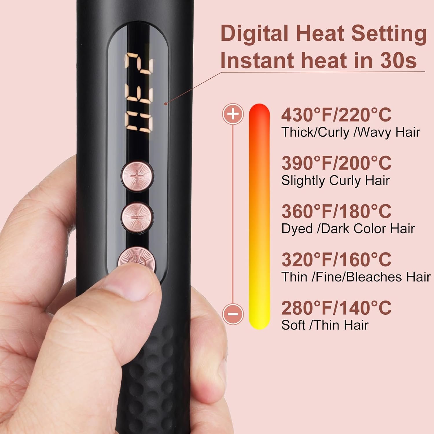 3 in 1 Curling Iron Set, Hair Curling Wand Set with 3 Interchangeable Ceramic Curling Barrel(0.35”-1.25”), Instant Heat Up, Dual Voltage Hair Curler Beach Waves, Include Glove - Image 3