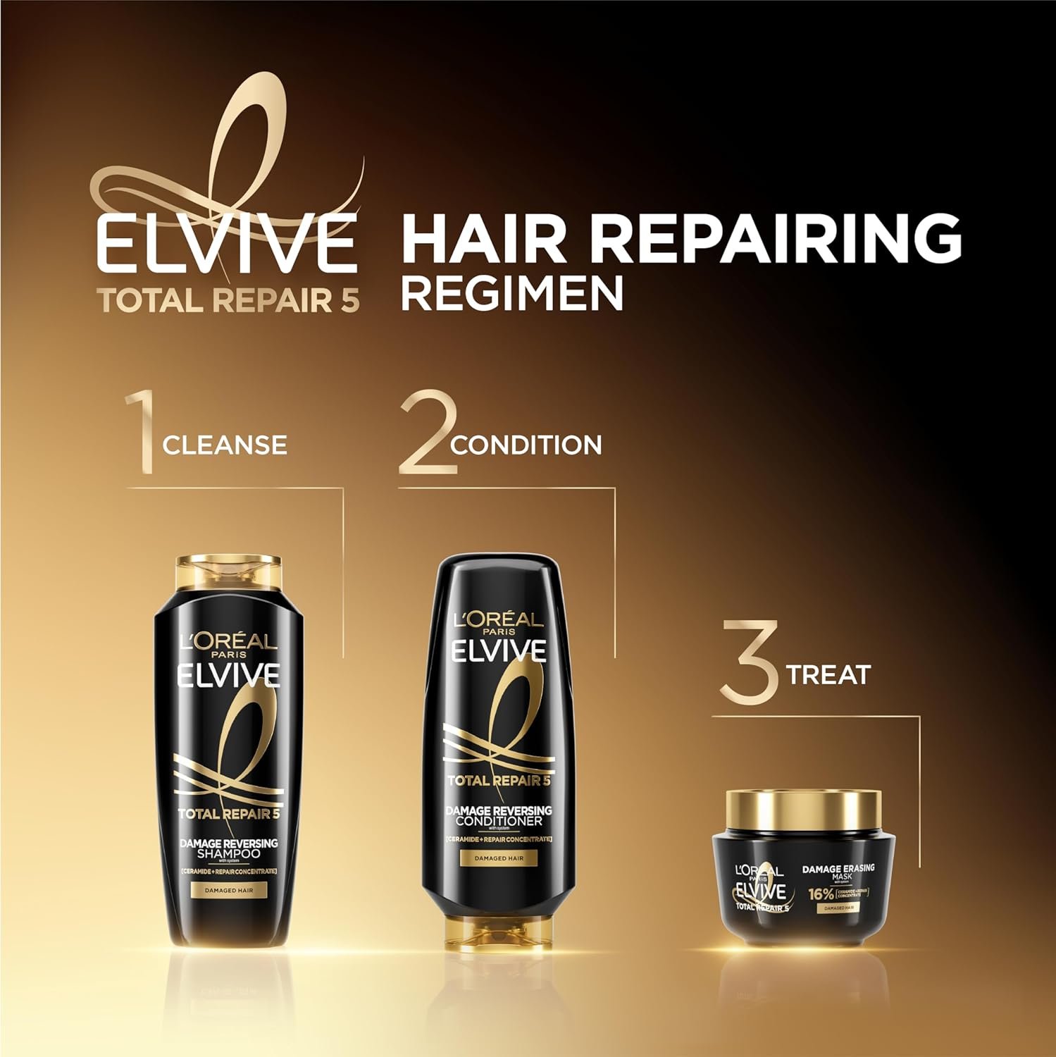 L'Oreal Paris Elvive Total Repair 5 Damage-Erasing Balm Mask, Rinse-Out Hair Treatment, 8.5 fl oz (Packaging May Vary) - Image 8