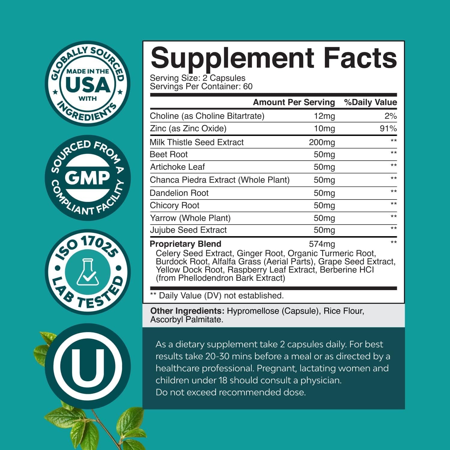 Natures Craft Liver Cleanse Detox & Repair 120 Capsules - Herbal Liver Support Milk Thistle Supplement - Silymarin Milk Thistle Supplements with Dandelion Root, Choline, Beetroot & Artichoke Extract - Image 3