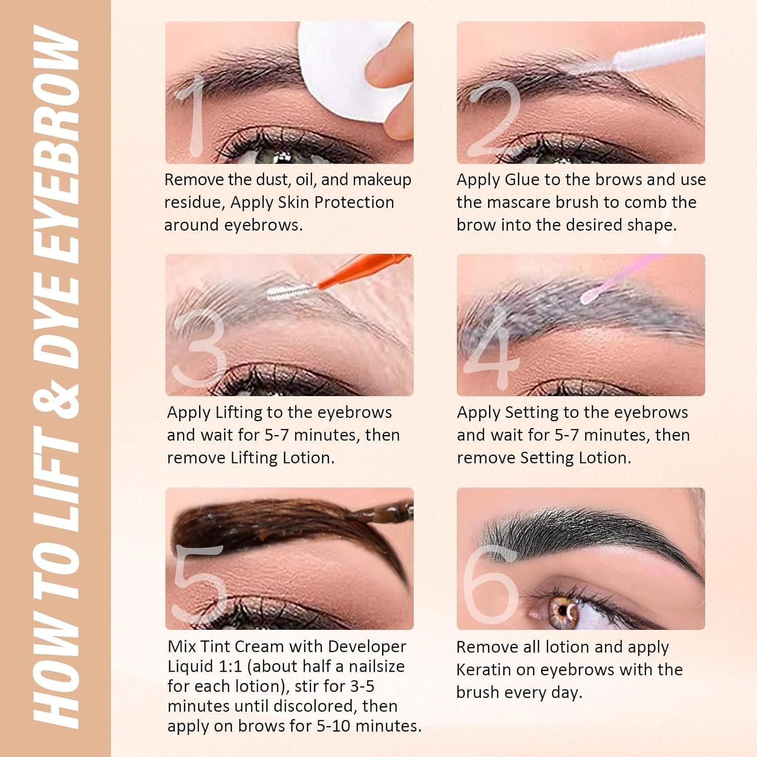 Libeauty Lash Lift Kit and Black Color Kit, Brow Lamination Kit Friendly for Beginner Easy Use Safe Effective Results Voluminous Thicker Eyelashes or Eyebrow, Natural Black - Image 7