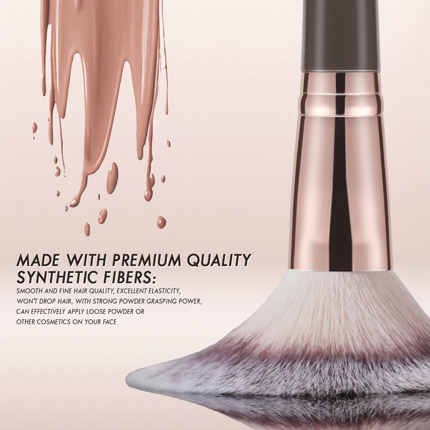 KINGMAS Foundation Makeup Brush, Double Ended Bronzer Brush Angled & Round Contour Brushes for Beauty Blending Liquid Powder, Concealer Cream Cosmetics Blush (Brown) - Image 2