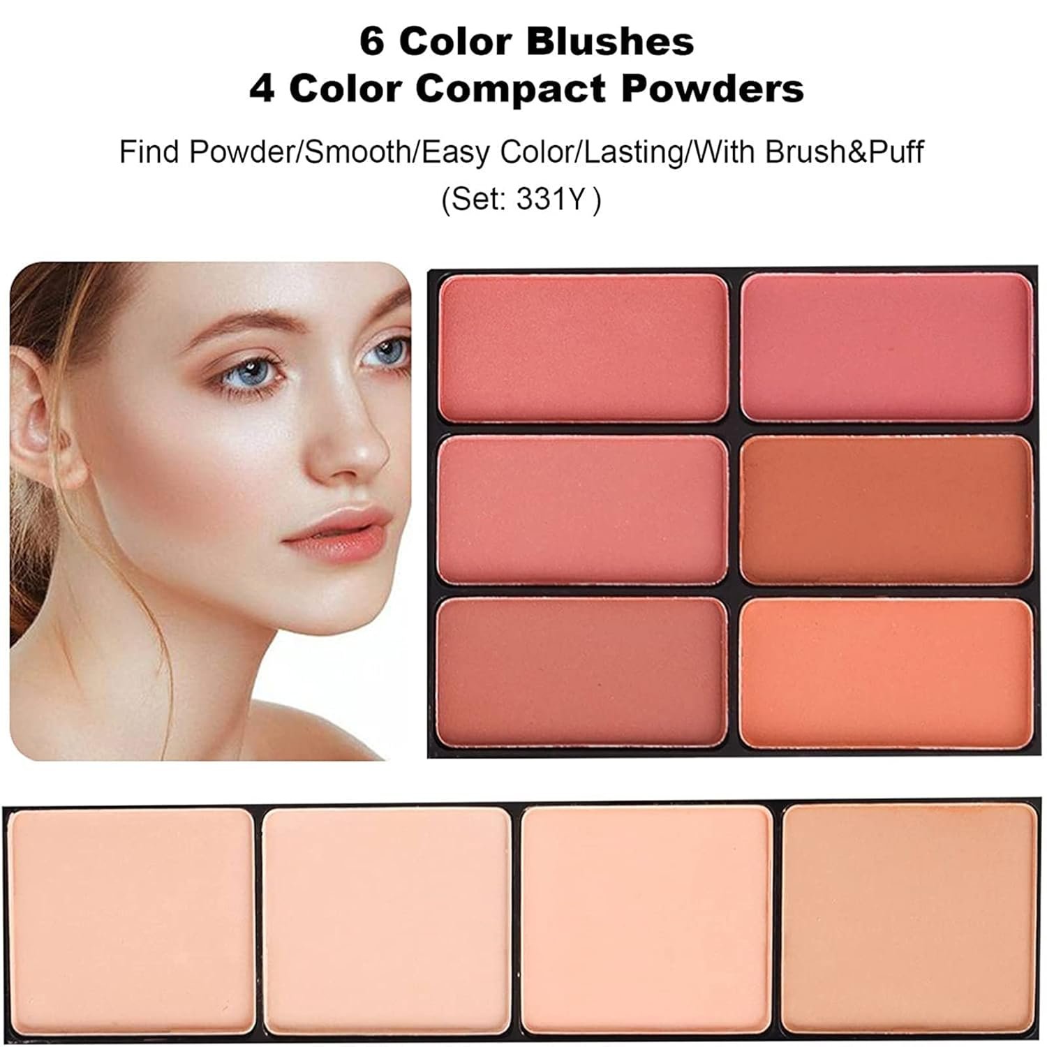 MISS ROSE M 58 Color Professional Makeup Kit for Women Full Kit, Include Eyeshadow Facial Blusher Eyebrow Powder Face Concealer Powder Eyeliner Pencil and a Mirror(331N) - Image 5