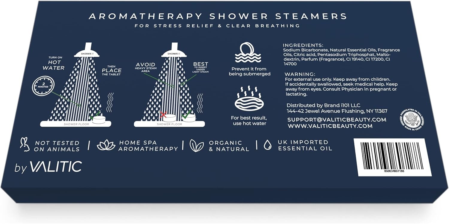 Valitic Aromatherapy Shower Steamers for Stress Relief and Relaxation - Gifts for Women Mom Birthday 8 Natural Essential Fizzies Shower Bombs - 4 Scents - Lavender, Eucalyptus, Citrus, and Peppermint - Image 4