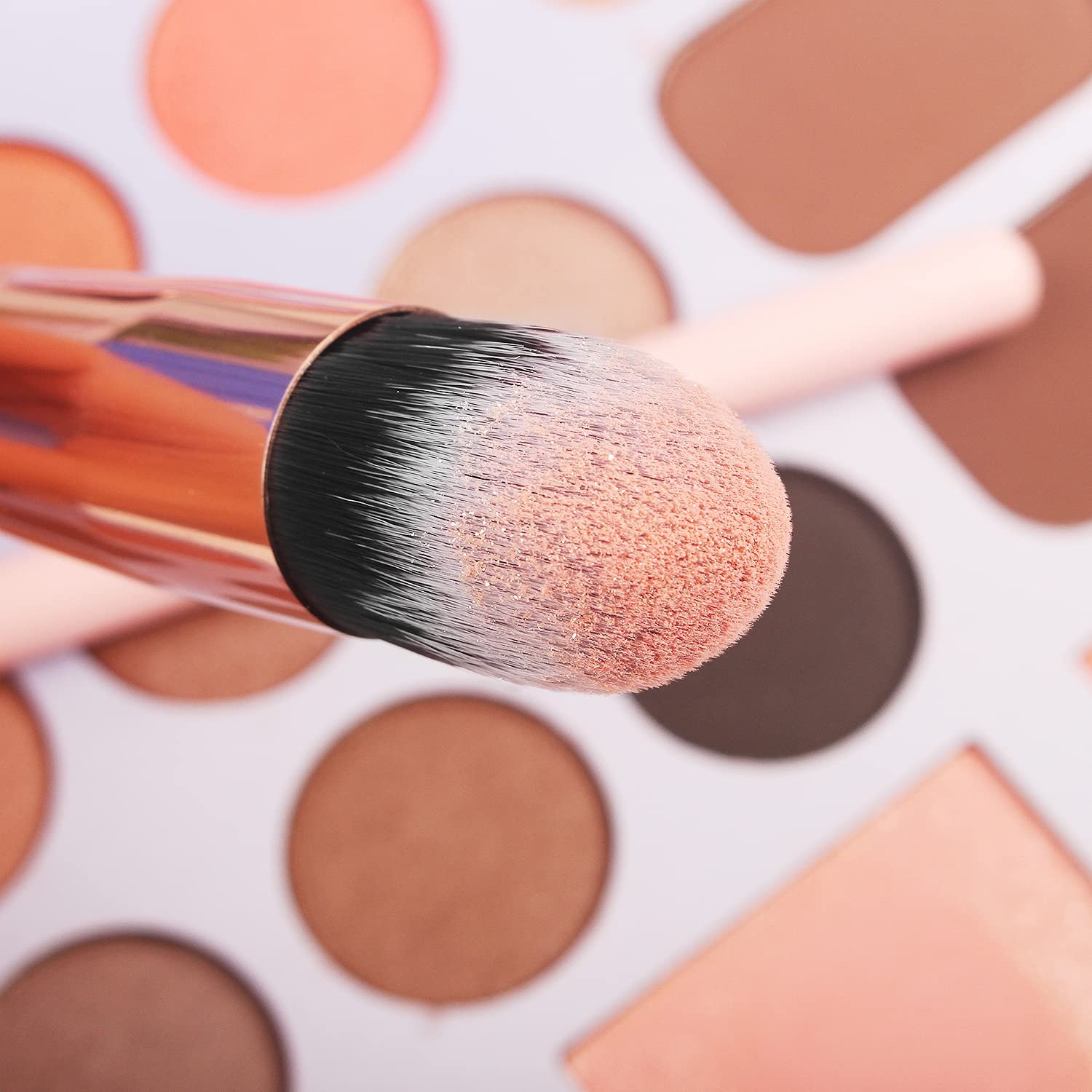 Real Perfection Makeup Brush Set 16 Pcs with 1 Eyebrow Razor Premium Synthetic Foundation Powder Concealers Eyeshadow Blush Makeup Brushes Make up Brushes Kit (Pink) - Image 9