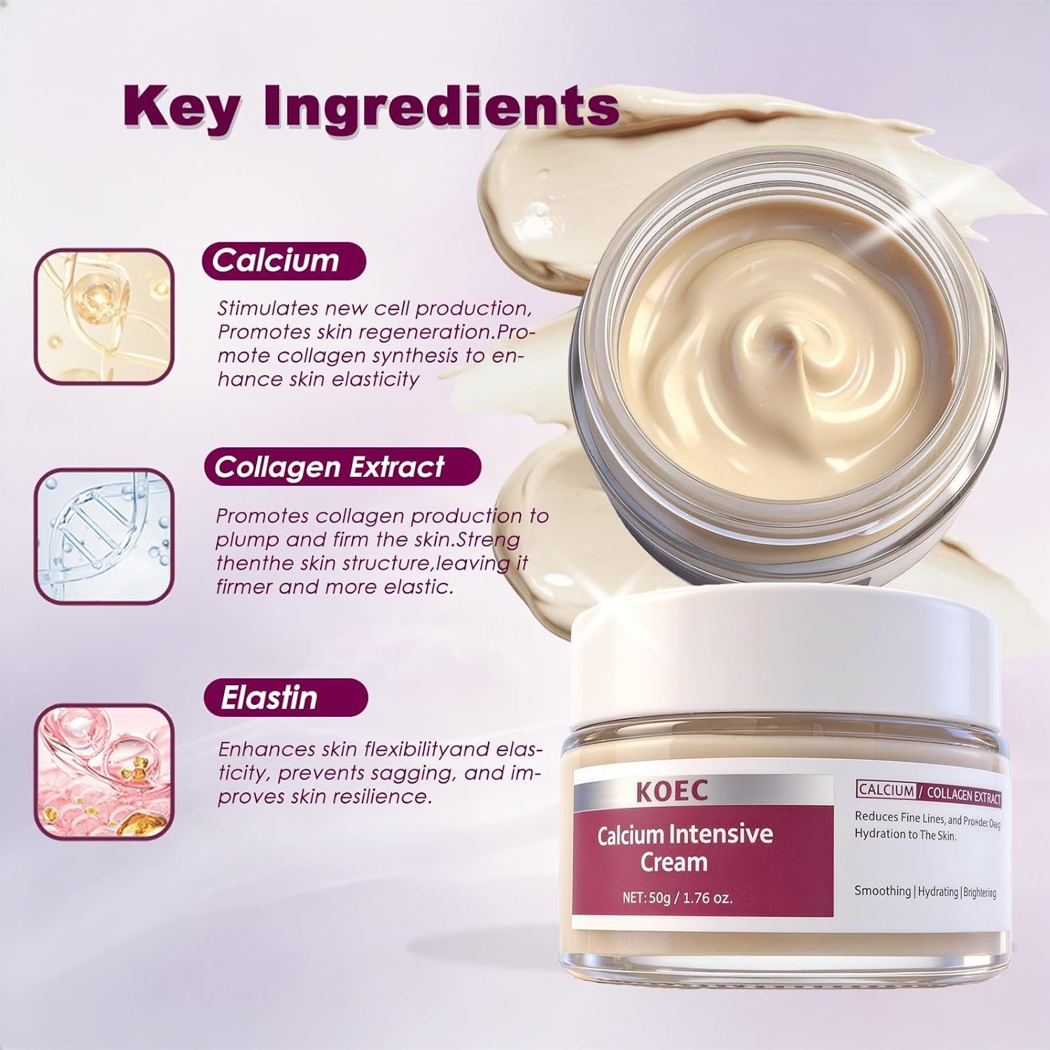 Calcium Daily Skincare Set, Calcium Volume Multi Balm Stick + Eye patch 60ea + Calcium Cream, Firming-Looking Skin & Under-eye hollow plumping, Targets Wrinkles, Fine lines Dark Circles & Puffiness - Image 5