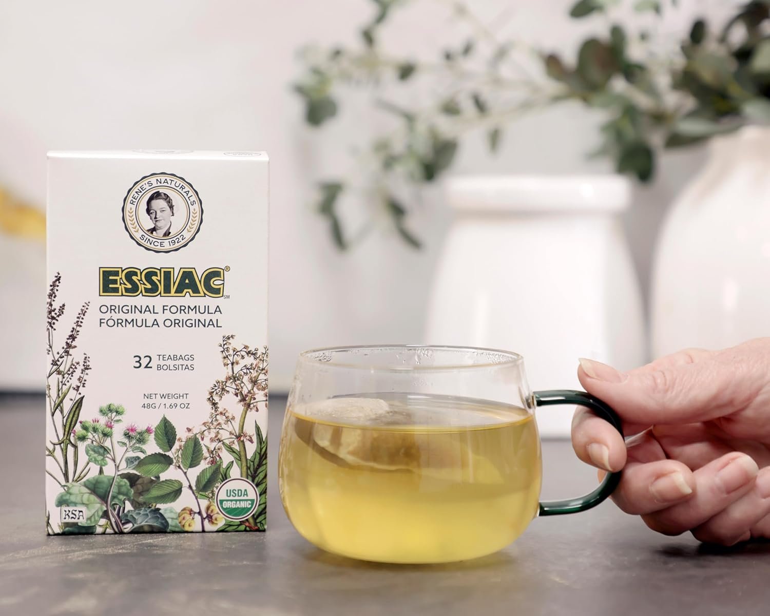 Rene’s Naturals Essiac Tea Bags – USDA Organic - Original 4-Herb Formula Since 1922 –, Non-GMO, Vegan – 32 Teabags – Gentle Daily Cleansing & Digestive Support with Organic Burdock Root, Sheep Sorrel & Slippery Elm - Image 6
