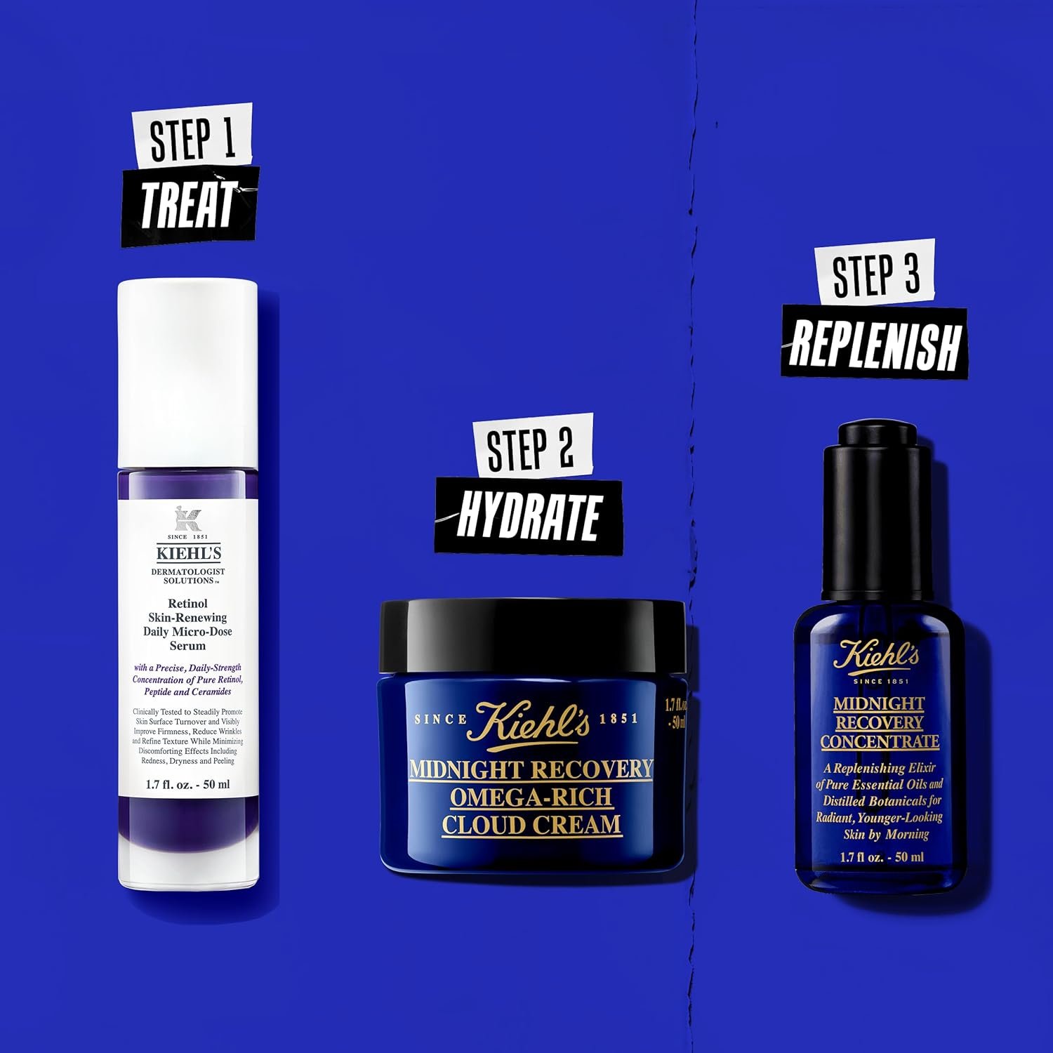 Kiehl's Midnight Recovery Omega Rich Botanical Night Cream, Overnight Renewing Face Moisturizer, Plumps & Replenishes Skin Barrier, with Omega Oils & Fatty Acids, Lavender Scent - 1.7 fl oz - Image 6