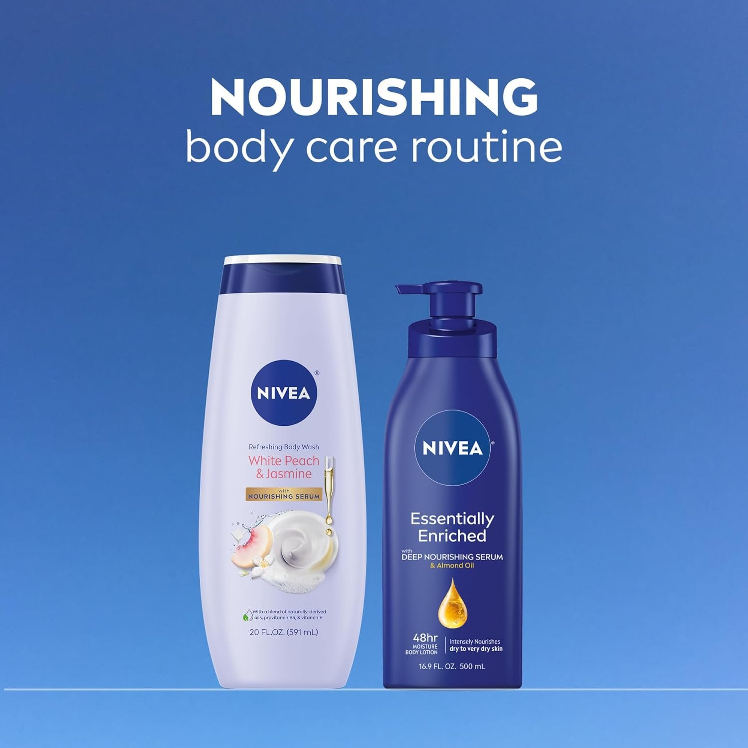 NIVEA Refreshing White Peach and Jasmine Body Wash with Nourishing Serum, Scented Body Wash for Women, Enriched with Provitamin B5 and Vitamin E, 20 Fl Oz Bottle, 3 Pack - Image 10