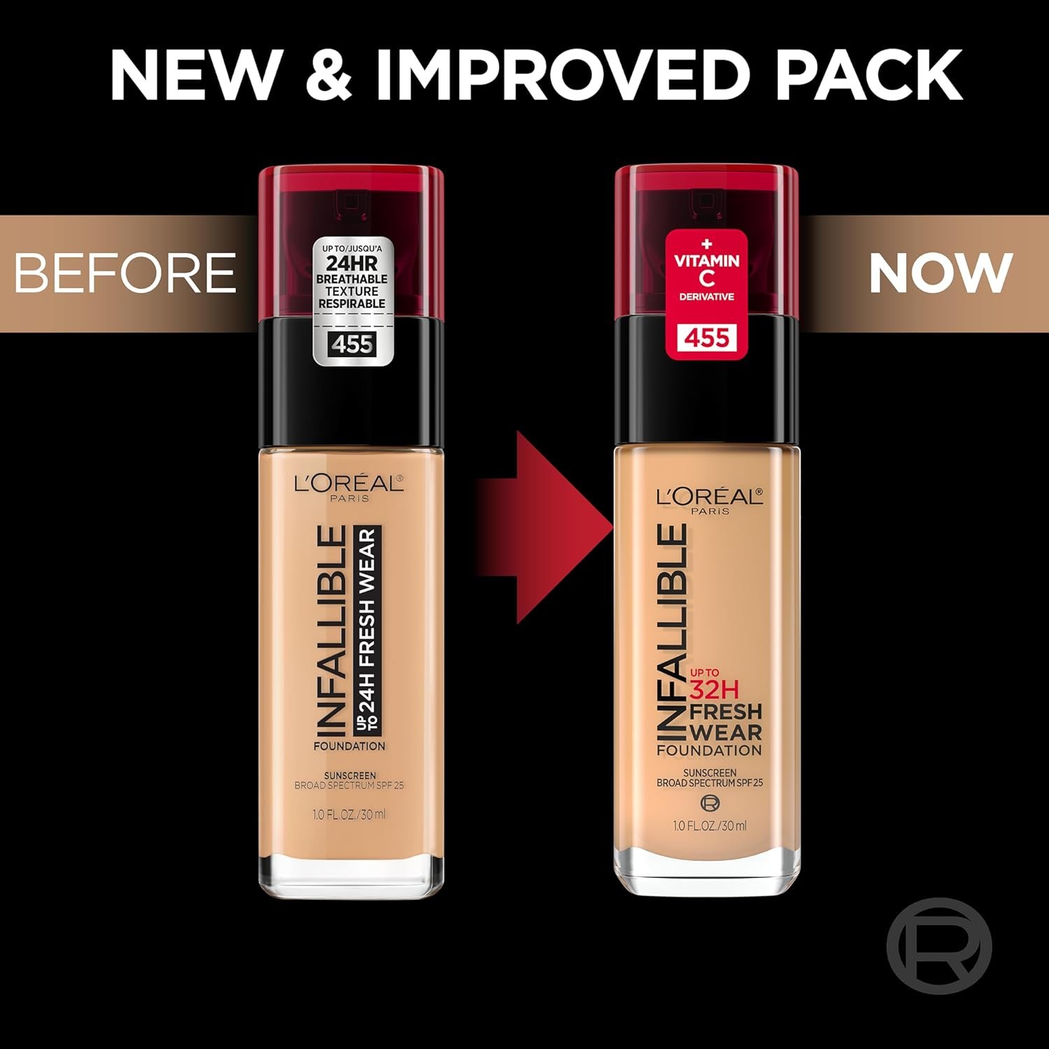 L'Oreal Paris Makeup Infallible Up to 32 Hour Fresh Wear Lightweight Foundation, 390 Rose Pearl, 1 Fl Oz, Packaging May Vary - Image 2