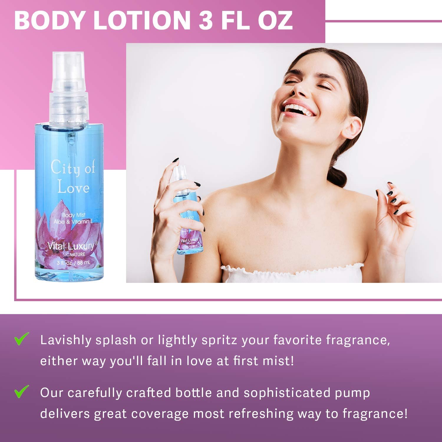 Bath and Body Gift Set for Women & Girls, City of Love Spa Set, Personal Self Care Travel Kit, 3PCS Set with Shower Gel, Body Lotion, Body Mist - Mother's Day Birthday Gifts for Her - Image 6