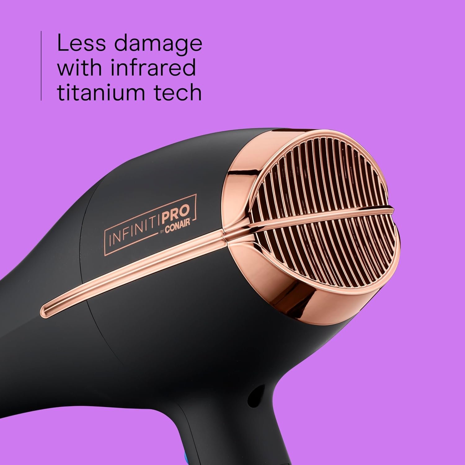 INFINITI PRO by CONAIR Hair Dryer, 1875W Blow Dryer with Diffuser and Concentrator, Ceramic Technology, 3 Heat & 2 Speed Settings, Cold Shot Button, Black - Image 4