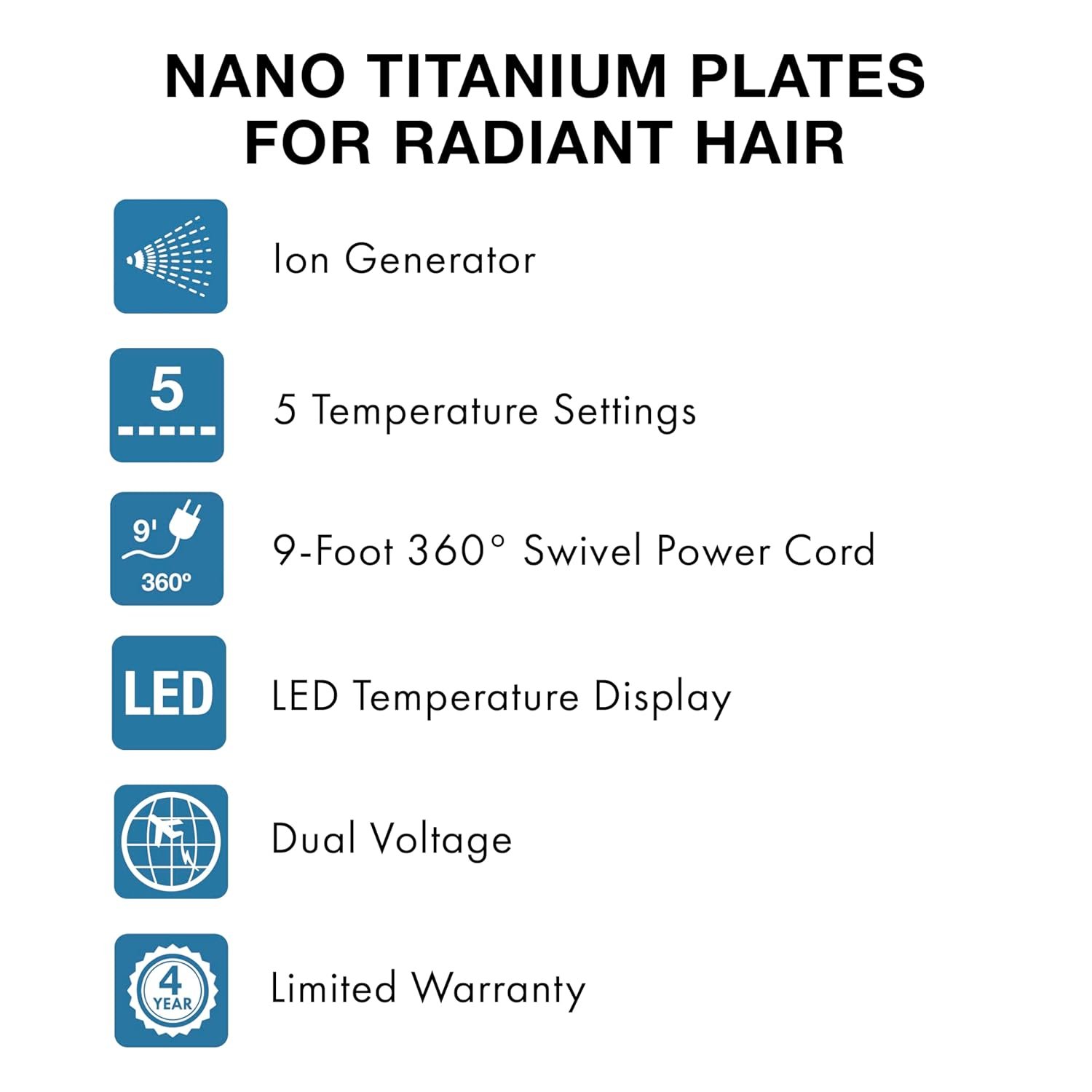 BabylissPRO Nano Titanium Ionic Hair Straightener, Professional Flat Iron for All Hair Types - Image 7