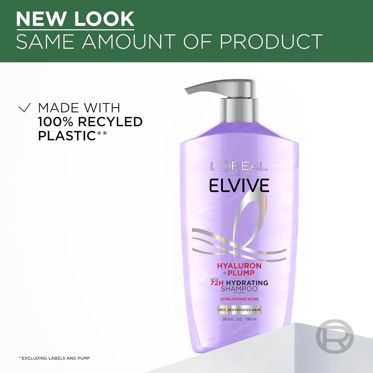 L'Oreal Paris Elvive Hyaluron Plump Shampoo and Conditioner Set for Dehydrated, Dry Hair with Hyaluronic Acid Care Complex, 1 Kit (2 Products) - Image 4