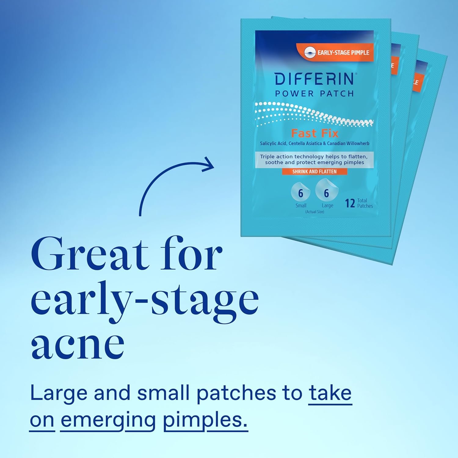Differin Acne Patches, Pimple Patches for Acne Prone Skin, Formulated with Salicylic Acid and Centella, Fast Triple Action Power Patch for Day & Night, Dermatologist Tested, 36 Count - Image 8