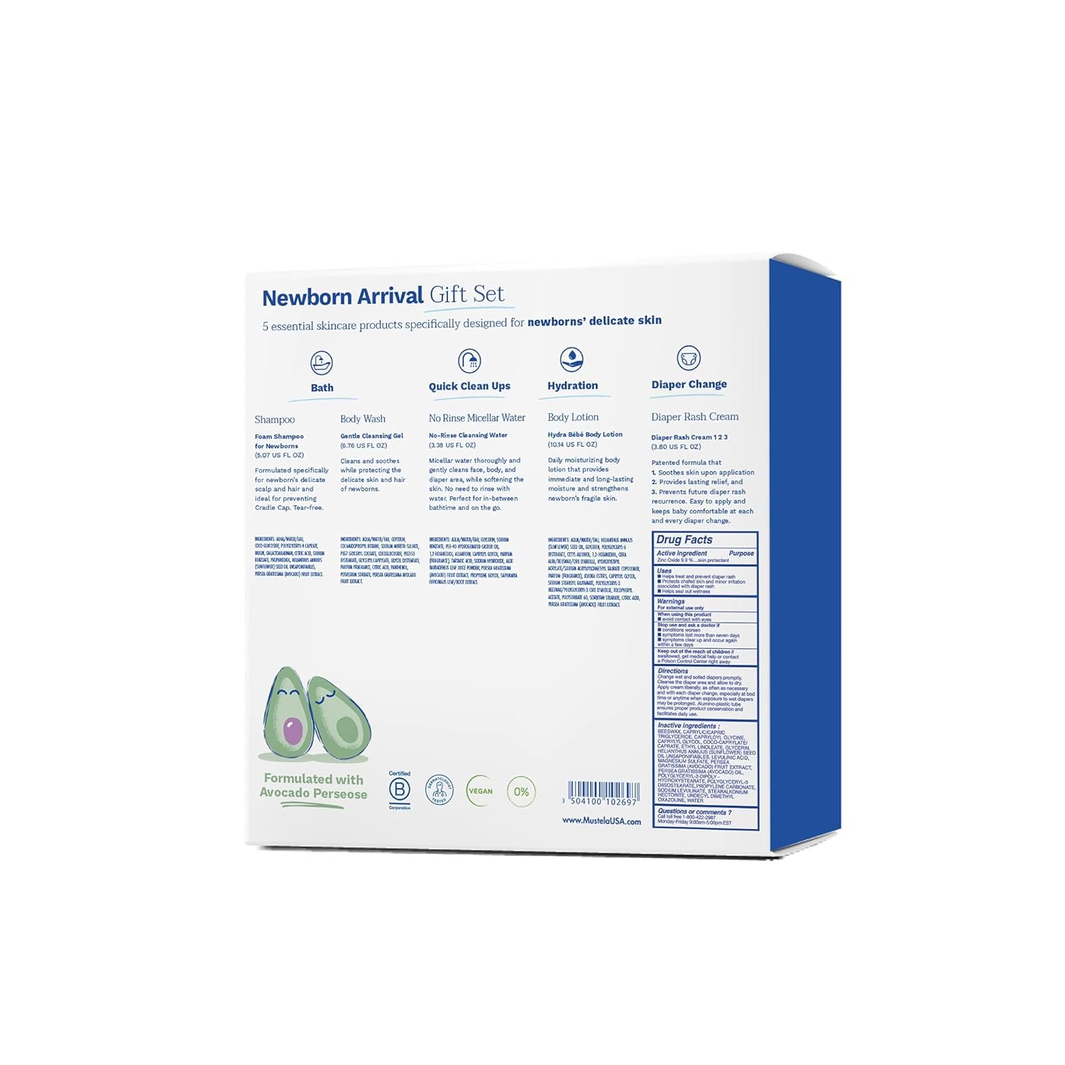 Mustela Newborn Arrival Gift Set - Baby Skincare & Bath Time Essentials - Natural & Plant Based - 5 Items Set - Image 2
