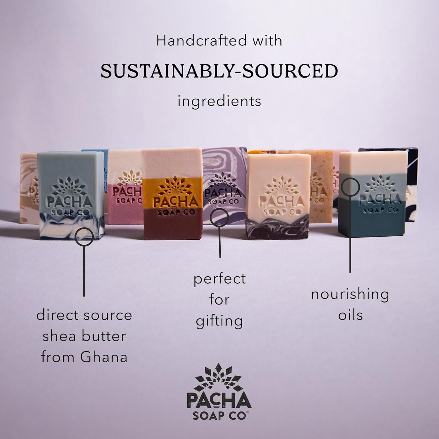 Pacha Soap Co. Handcrafted Bar Soap - Pacha Peaces Uplift & Calm Bundle with Premium Soothing Essential Oils, Natural Bar Soap for Body, Face & Hands, Made in USA for Women and Men, 2-Pack (4 oz ea) - Image 5