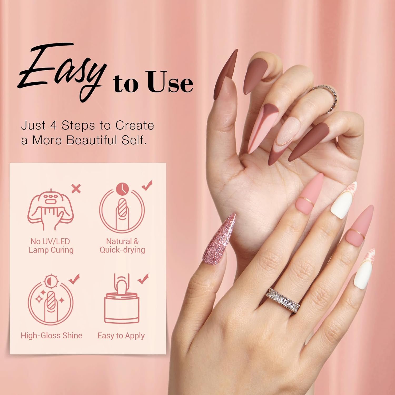 AZUREBEAUTY 31 Pcs Dip Powder Nail Kit 20 Colors Glitter Nude Brown Pink White Gray Dip Powder Liquid Set with Top/Base Coat Activator for French Nails Art Manicure DIY Salon Women Valentine's Gift - Image 4