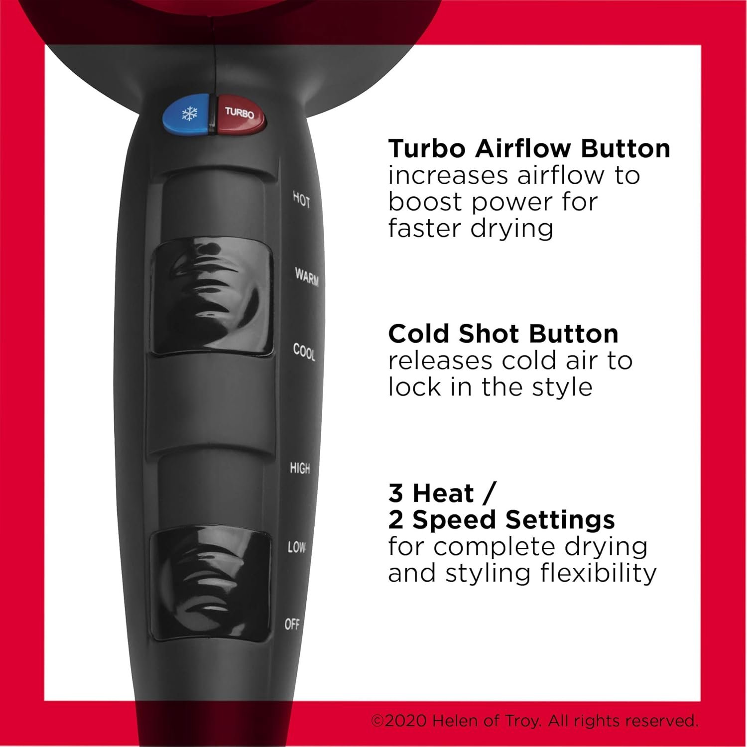 REVLON Turbo Hair Dryer | 1875 Watts of Maximum Shine, Fast Dry (Silver) - Image 3