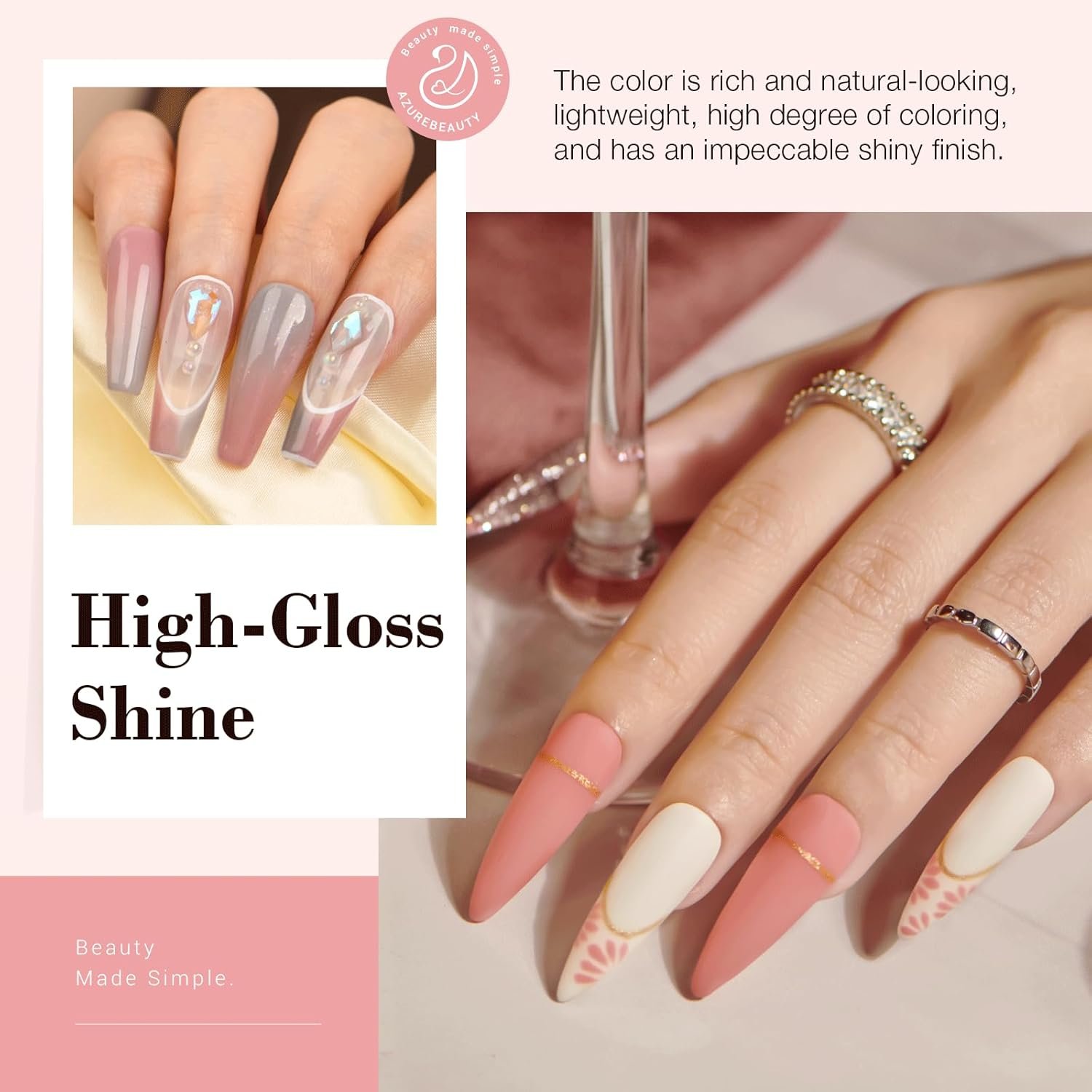 AZUREBEAUTY 31 Pcs Dip Powder Nail Kit 20 Colors Glitter Nude Brown Pink White Gray Dip Powder Liquid Set with Top/Base Coat Activator for French Nails Art Manicure DIY Salon Women Valentine's Gift - Image 3