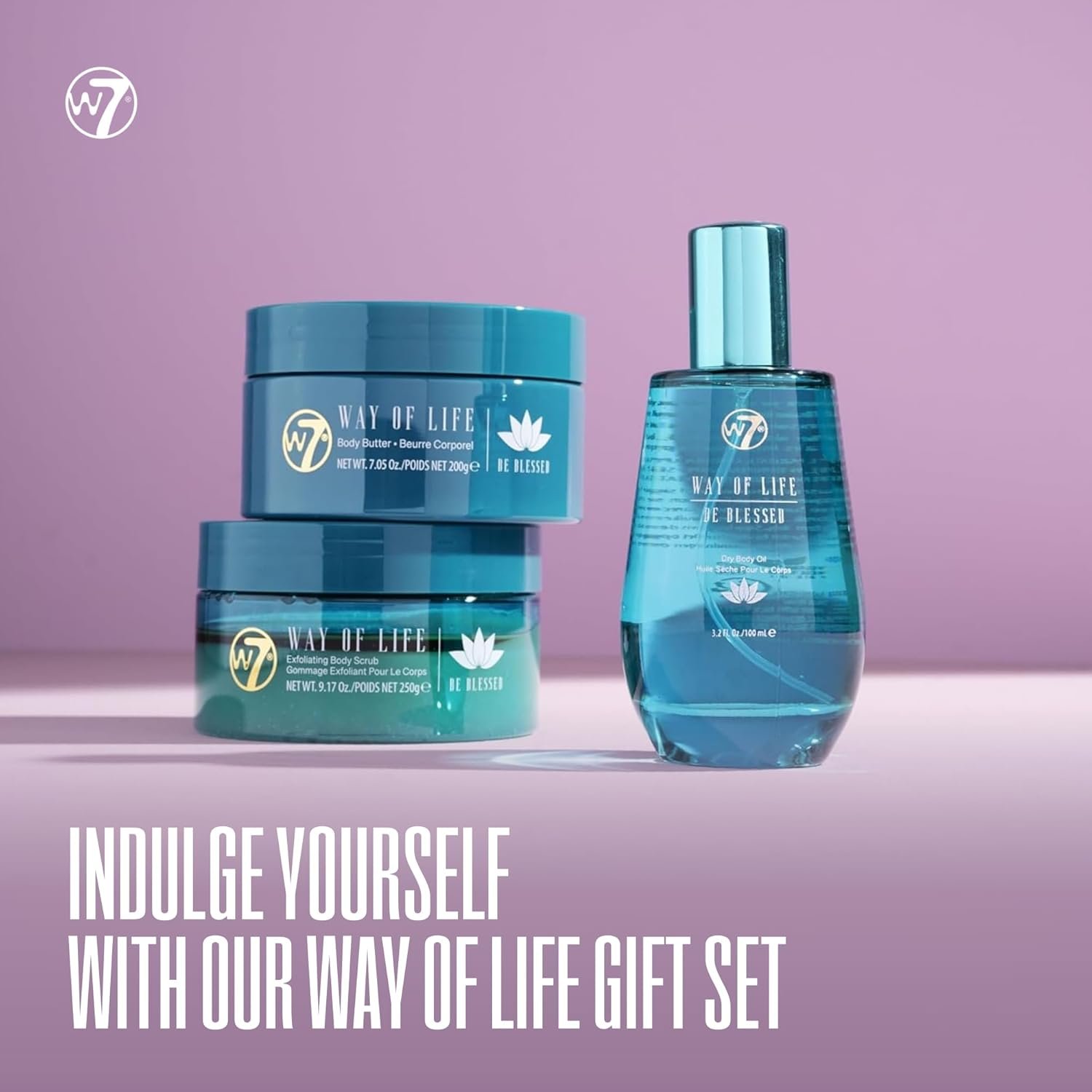 W7 Way of Life Body Care Set | Exfoliating Scrub, Hydrating Body Oil & Nourishing Body Butter | Luxury Skincare for Glowing Skin | Full Size, Long Lasting Products to Use at Home - Image 2