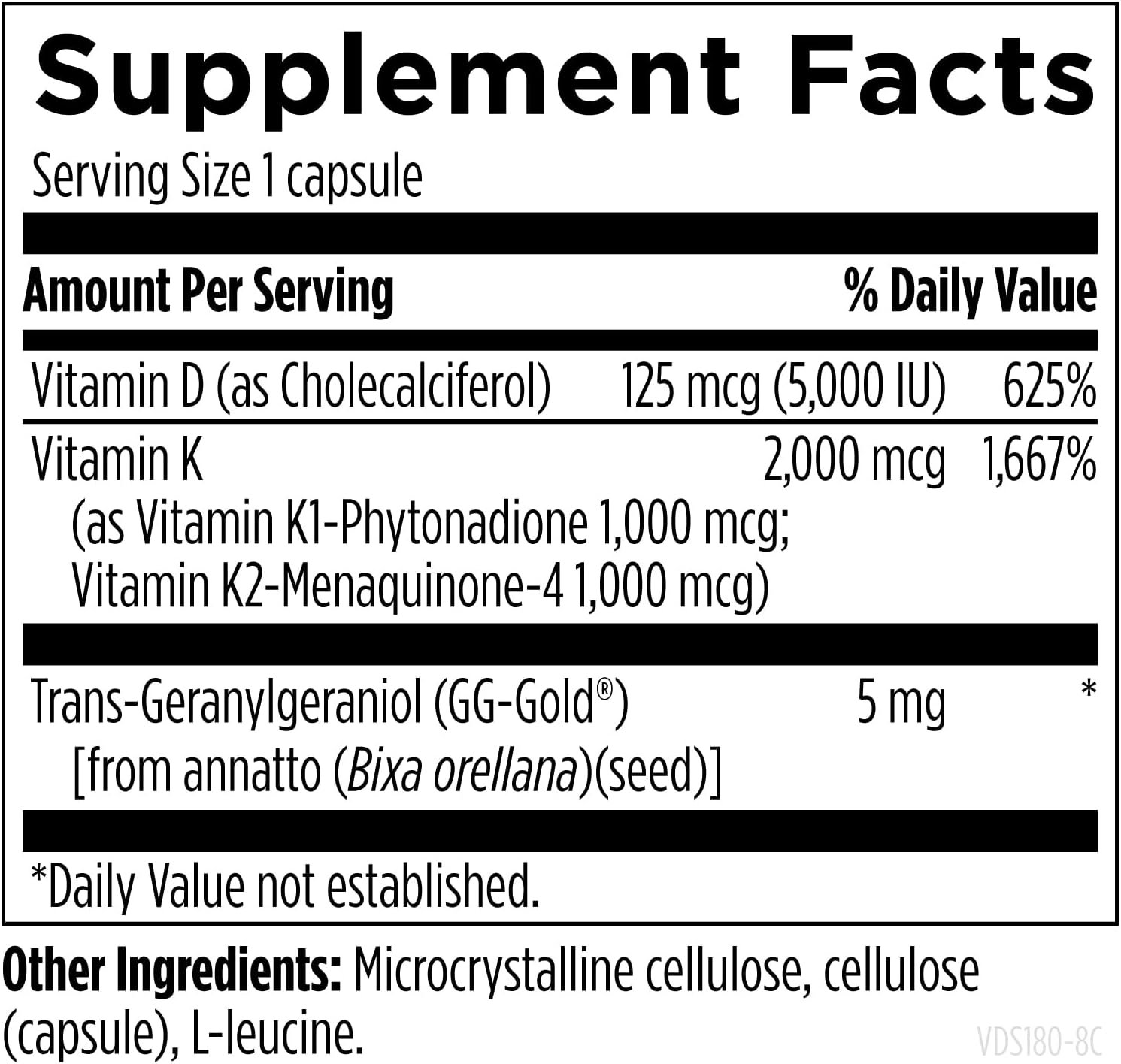 Designs for Health Vitamin D Supreme - Vitamin D 5000 IU with 2000mcg Vitamin K as MK4 for Bone Health, Heart Health, Mood & Immune Support - Vitamin D3 Enhanced with GG Supplement (180 Capsules) - Image 6