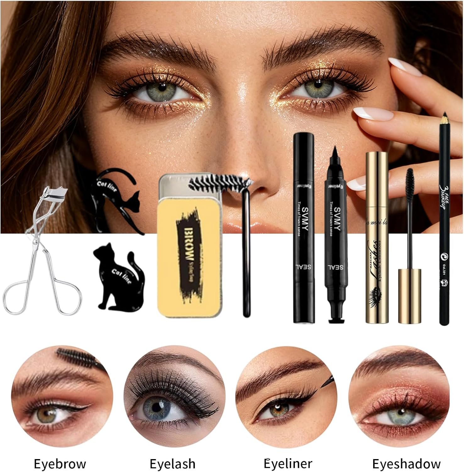 28 Pcs All in One Full Makeup Kit for Women, Makeup Set for Women&Beginner,Eyeshadow, Foundation, Lipsticks, Eyeliner, Mascara, Brow Soap Make Up Gift Set for Women Teen Makeup Kit For Girl - Image 5