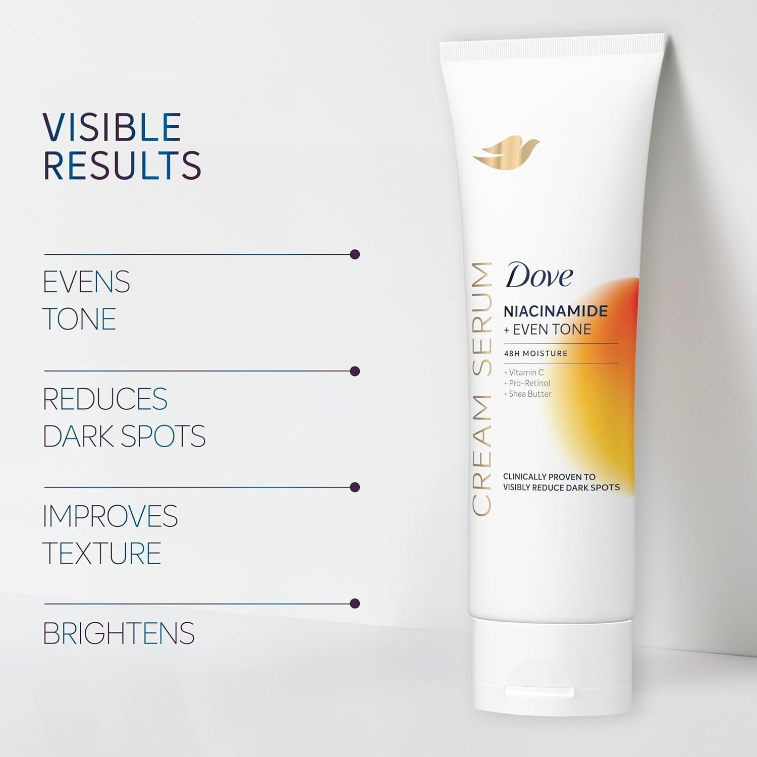Dove Body Cream Serum Niacinamide + Even Tone for Dark Spots and Uneven Tone with Vitamin C, Pro-Retinol and Shea Butter Lotion, 8 oz - Image 5