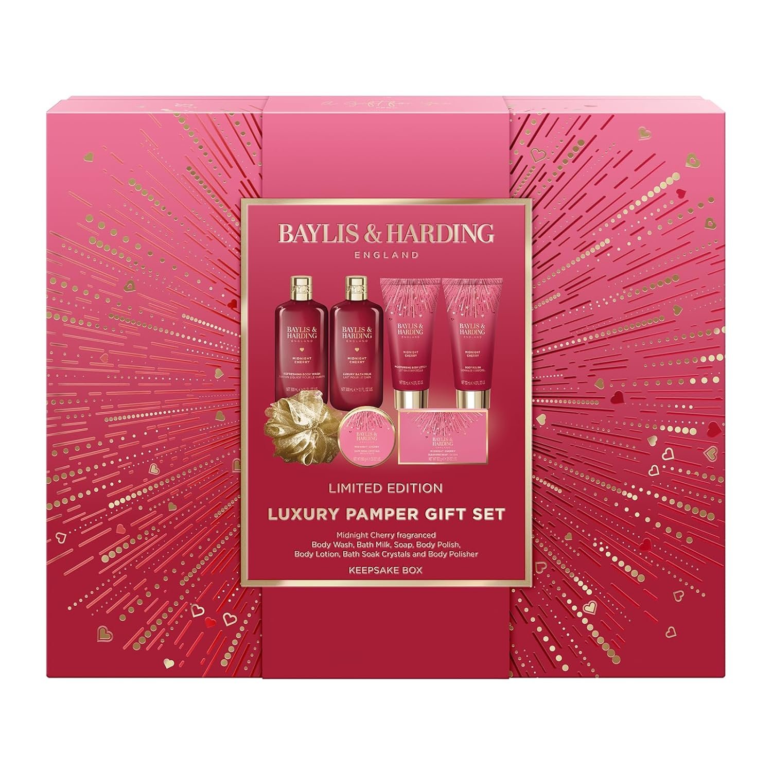 Baylis & Harding Midnight Cherry Luxury Pamper Gift Set - Vegan Friendly - Image 2