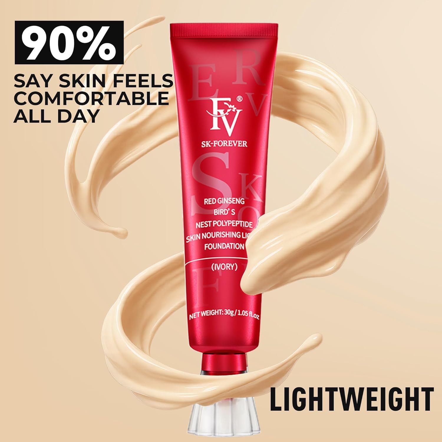 FV Matte Waterproof Foundation-Longwear Transfer-Proof, with Medium to Full Coverage, Oil-control & Lightweight, Liquid Foundation Makeup for Normal/Oily Skin, 30g, Natural Beige - Image 9