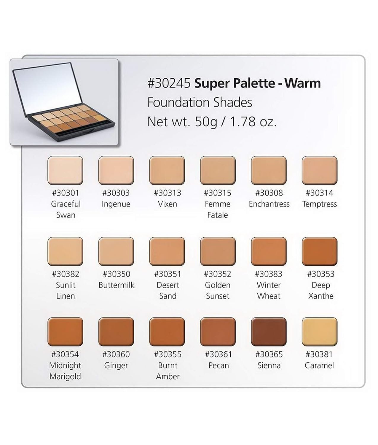 Graftobian Glamour Crème Ultra HD Foundation Super Palettes - Foundation Palette, Contour Makeup, Foundation for Professional Makeup Kit, Face Makeup for Full Coverage - Warm Color - Image 2
