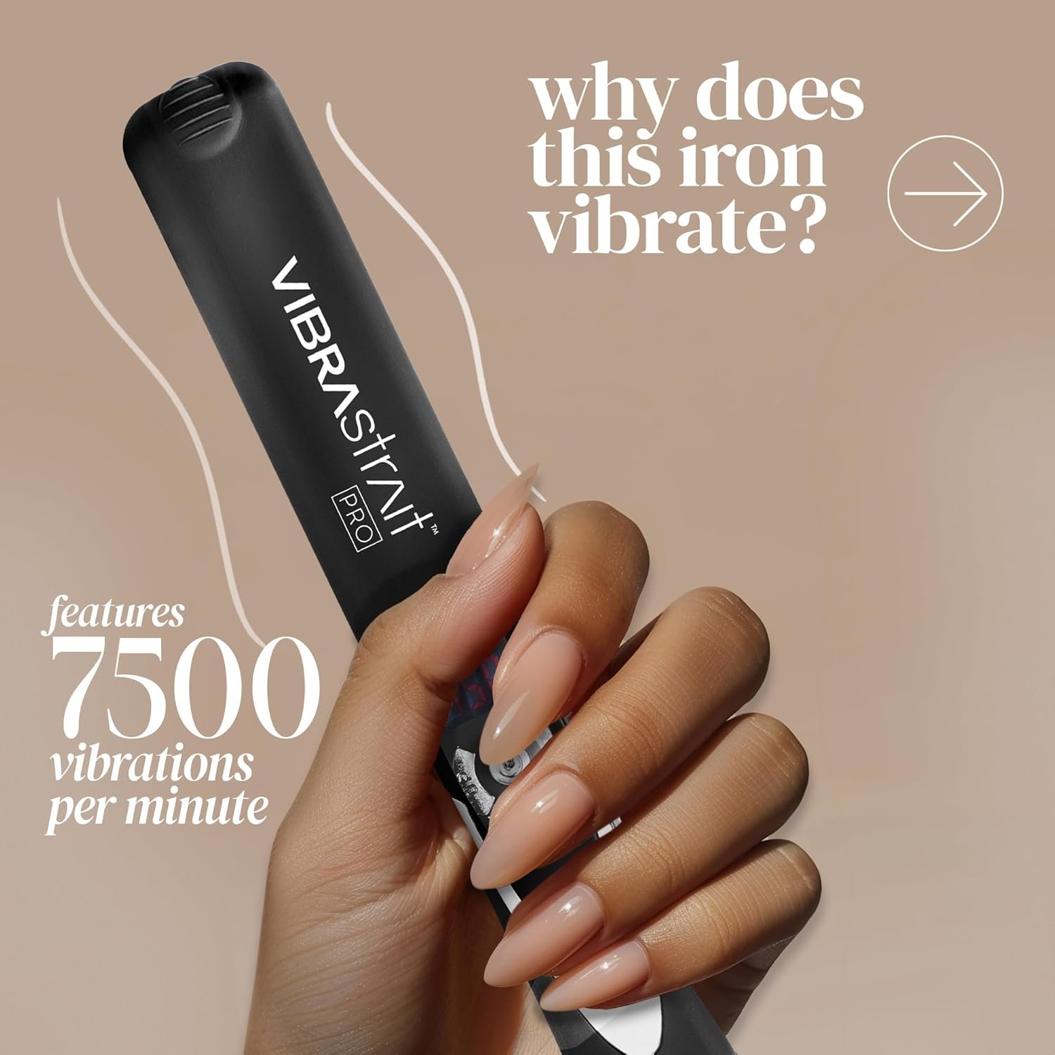 Vibrastrait Pro Vibrating Ceramic Tourmaline Ionic Flat Iron, 1-inch - Fast, Frizz-Free Ceramic Hair Straightener with Easy, Gentle Glide for Waves, Curls, Smooth Hair - Professional Styling Tools - Image 2