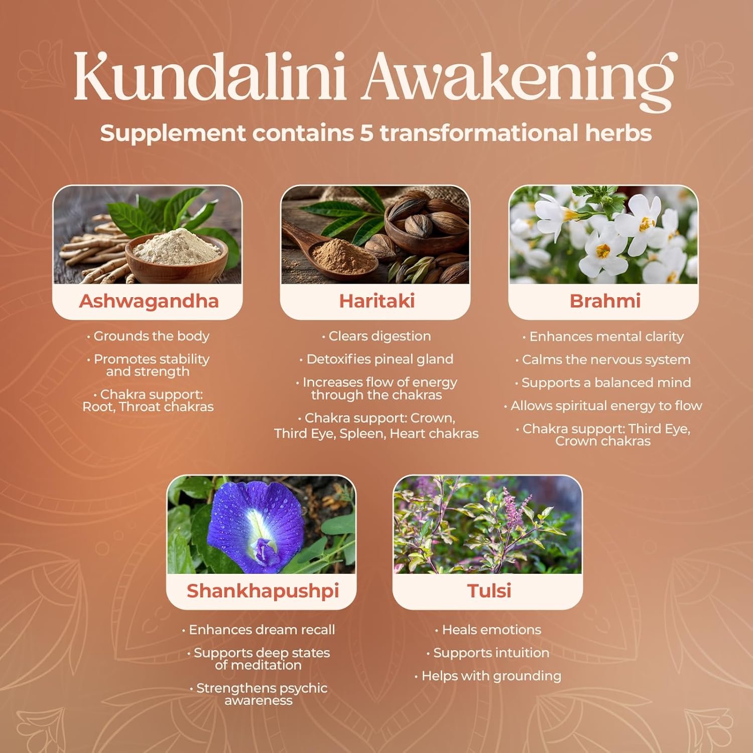 KUNDALINI AWAKENING Herbal Supplement – Ayurvedic Herbal Blend with Ashwagandha, Bacopa, Tulsi, and Haritaki – Supports Spiritual Growth, Chakra activation, Meditation, & Higher Consciousness. - Image 8