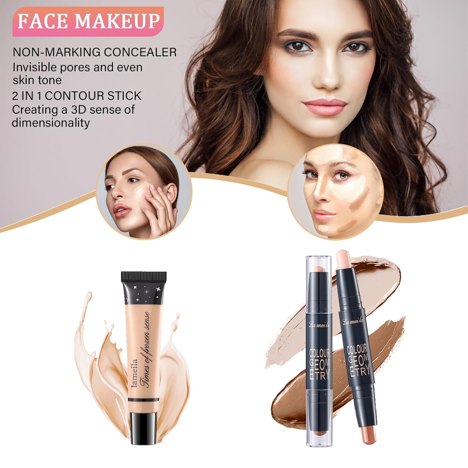 Makeup Set for Women, Makeup Kit for Women Full Kit, Travel Makeup Set, Makeup Gift Set for Girls, 14-Color Eyeshadow Palette, 2 x Lip Gloss, Eyebrow Powder, Contour Stick, Face Make up 01 - Image 5