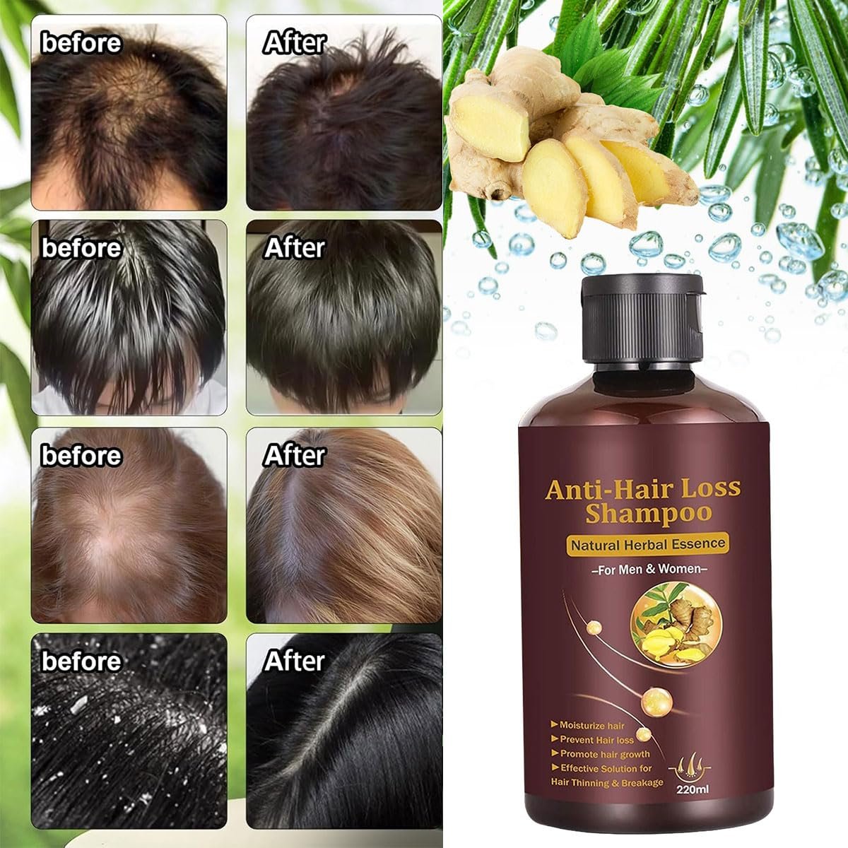 Hair Growth Shampoo - Anti-Thinning, Thickening Shampoo for Hair Loss & Grow Hair Fast for Men & Women, 220ML - Image 5