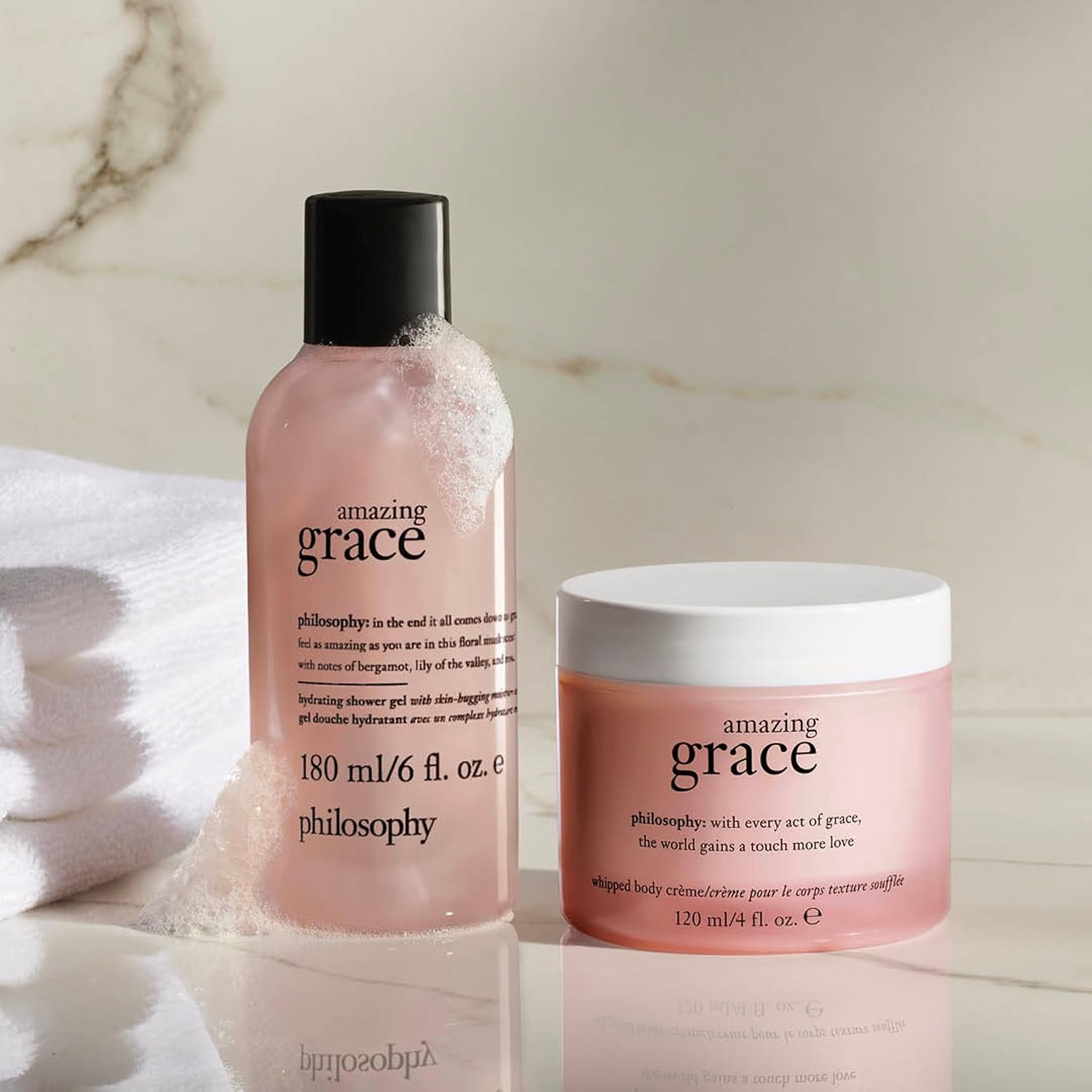 philosophy you're so amazing gift set - 2-pc. amazing grace hydrating shower gel (6oz) & whipped body crème (4oz) - moisturizing bath & body duo for women - Image 3