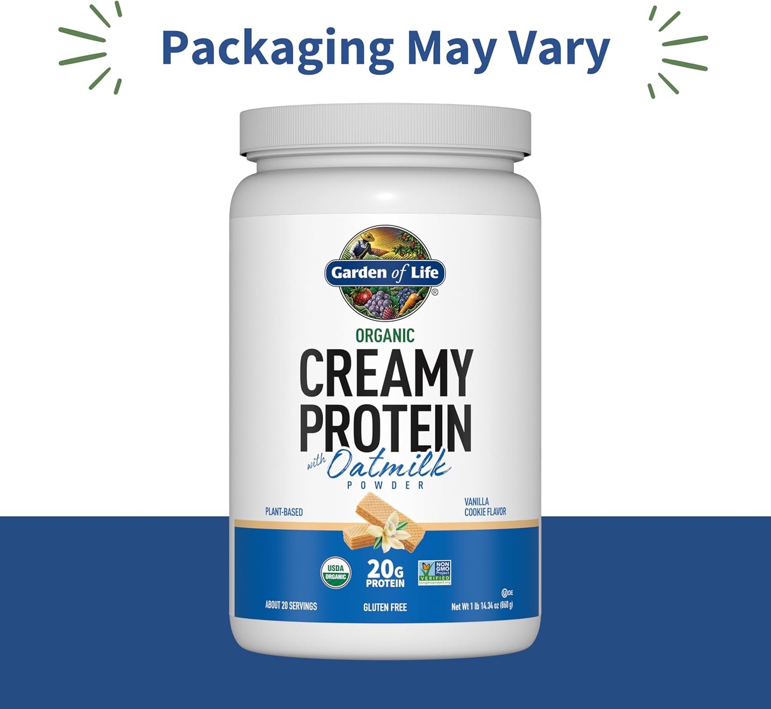 Garden of Life Creamy Plant Protein + Oat Milk Powder + Vanilla Flavor Vegan Protein Powder – Plant Based, Prebiotics & Probiotics, Gluten-Free, Non-GMO, Vanilla Cookie Flavor, 2 LBS - Image 2