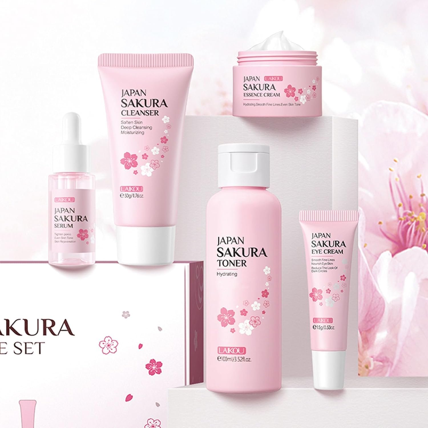 Skin Care Set, Cherry Facial kit for women, Skincare Kit Gifts For Teenage Girls, Skin Care Kit, Skincare Sets & Kits with facial wash, Toner, Serum, Eye Cream, Face Cream Birthday Beauty Care 5pcs - Image 4
