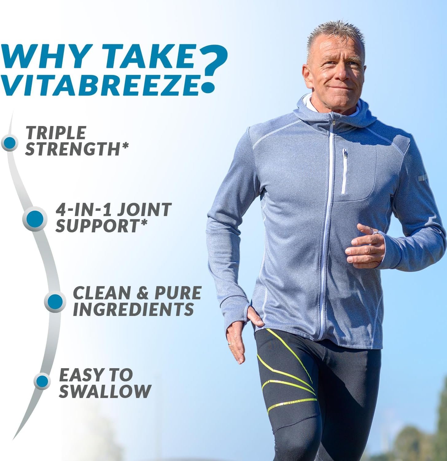 VitaBreeze Glucosamine Chondroitin, MSM & Turmeric Dietary Supplement - 248 Capsules - Image 4