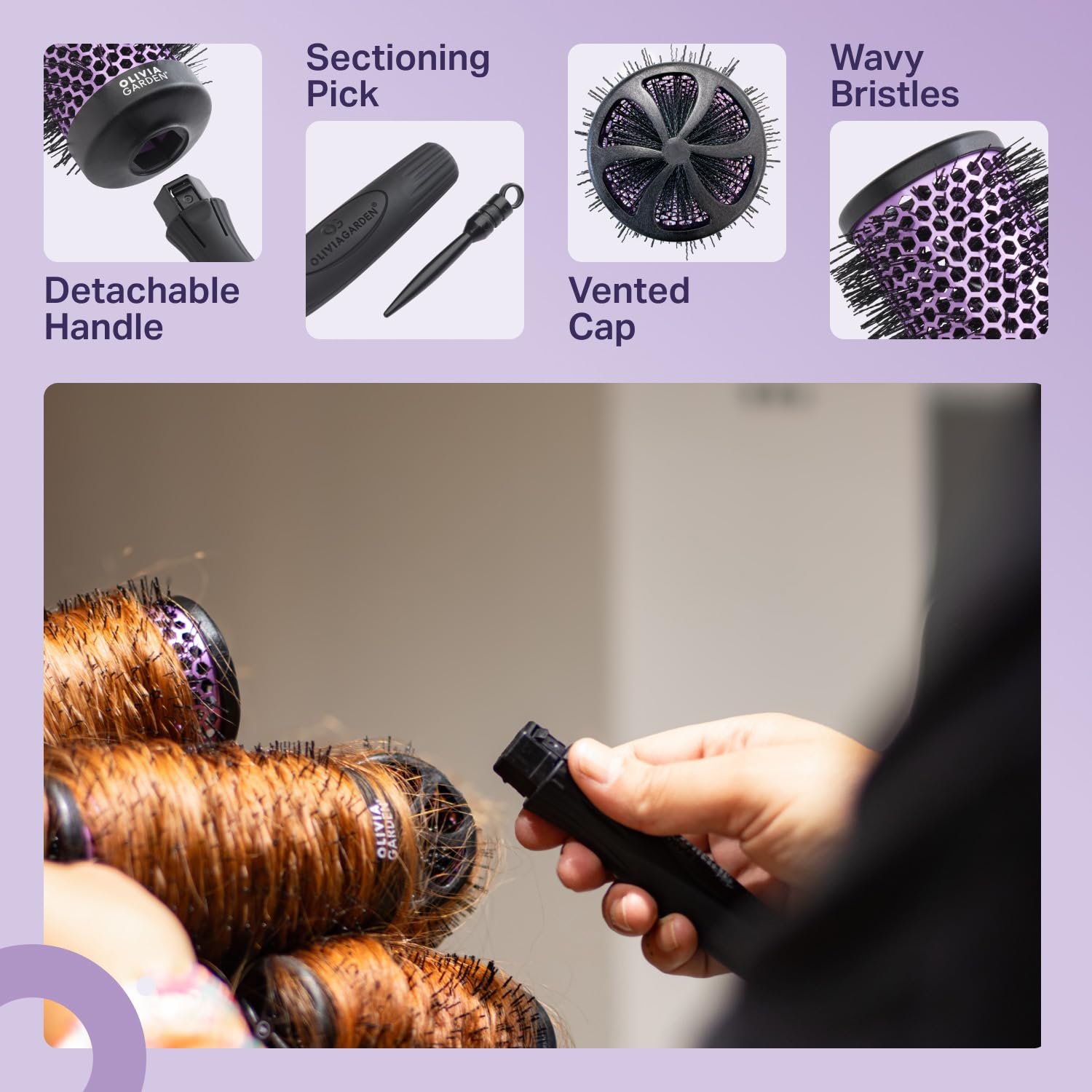 Olivia Garden MultiBrush - Non-Electrical Detachable Thermal Brush with Ceramic Barrel - Image 8