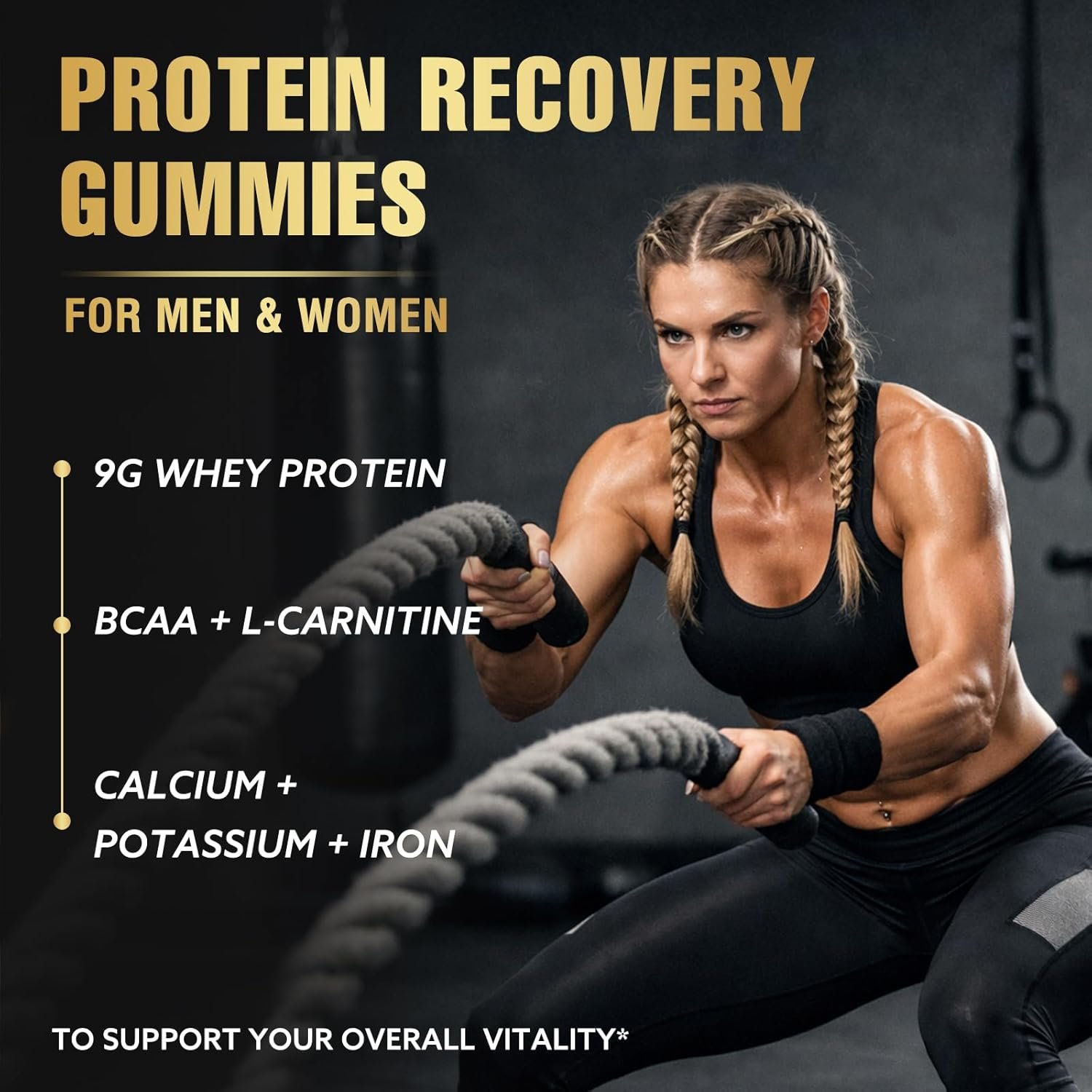 Whey Protein Gummies, 9g Protein per Serving, Easy to Take Snacks for Men & Women, Recovery + Supplement Gummies for Protein Boost, Muscle, Energy Support, Strawberry Flavor, 90 Gummies - Image 4
