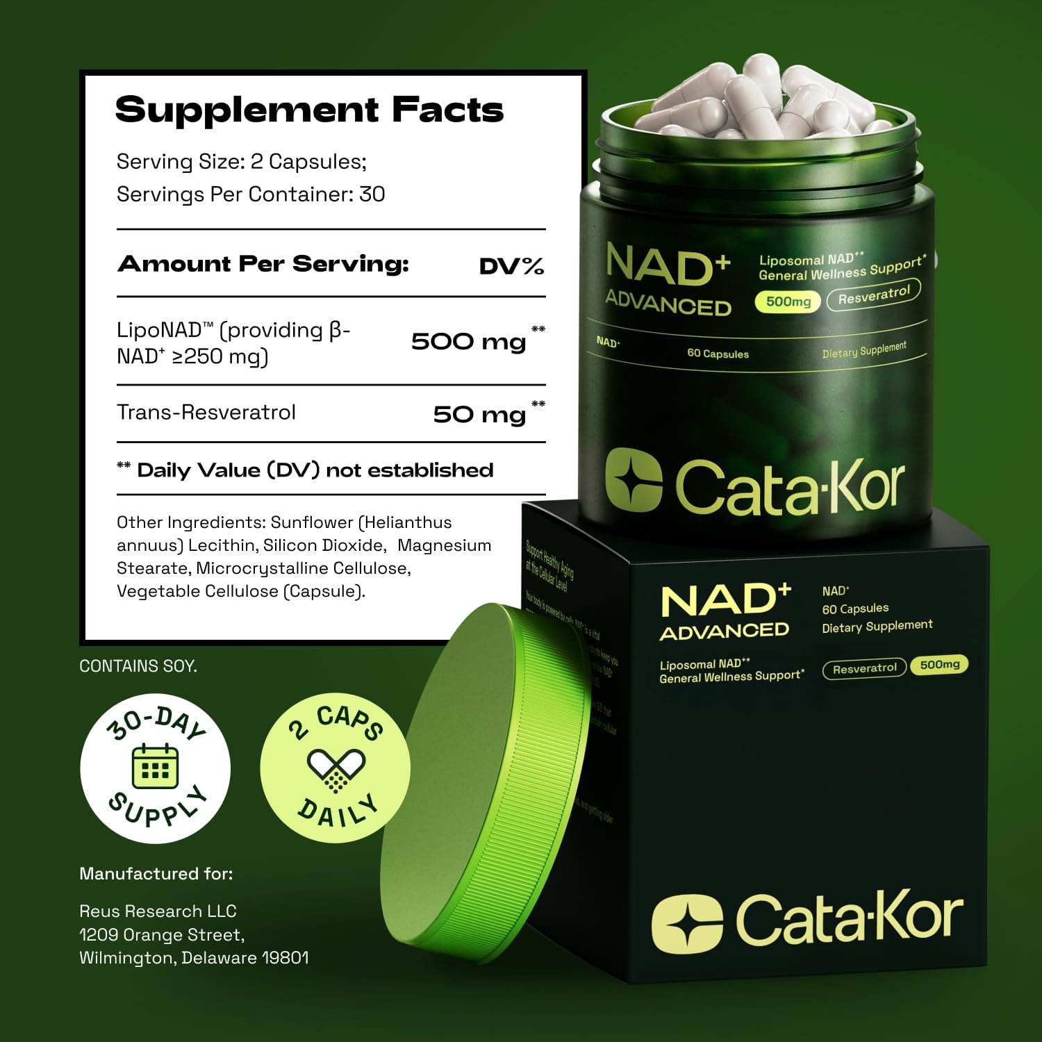 Cata-Kor Liposomal NAD+ Supplement with Resveratrol – Advanced NAD Resveratrol - Image 8