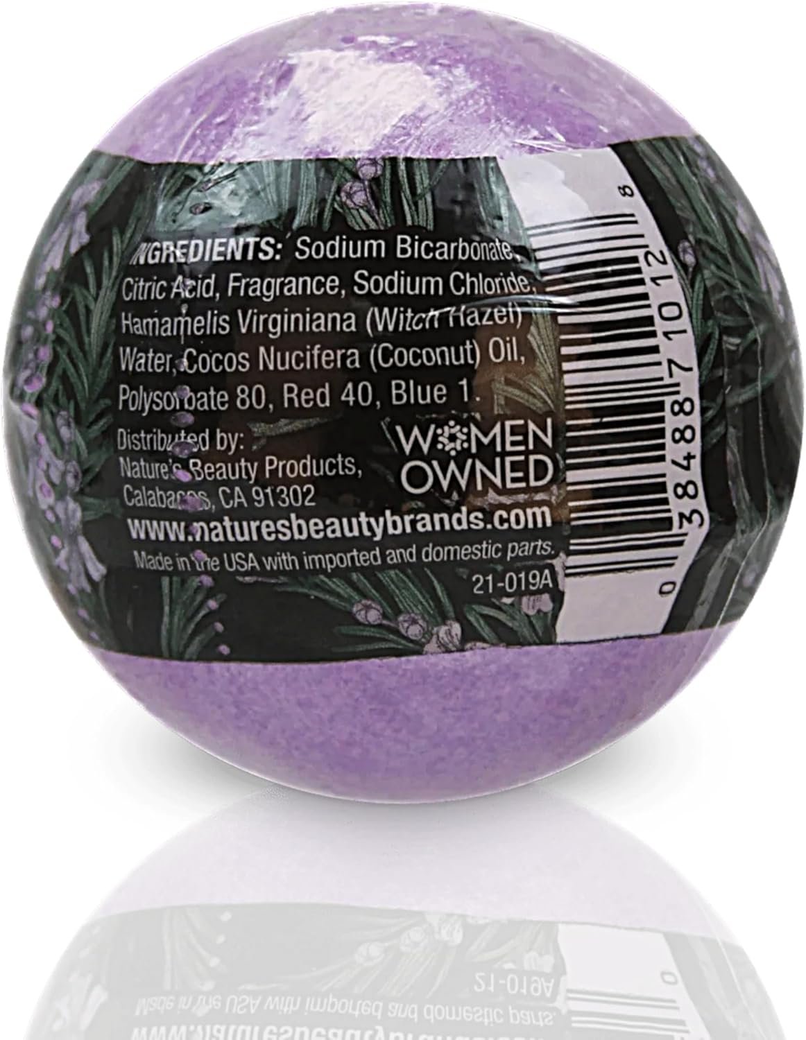 Nature's Beauty Lavender & Rosemary Bath Bomb Multi-Pack - Luxury Fizzy Spa Bath Bomb to Help Calm, Soothe + Revive Dull and Dry Skin Made with Coconut Oil & Witch Hazel, 5.5 oz (4 Pack) - Image 7