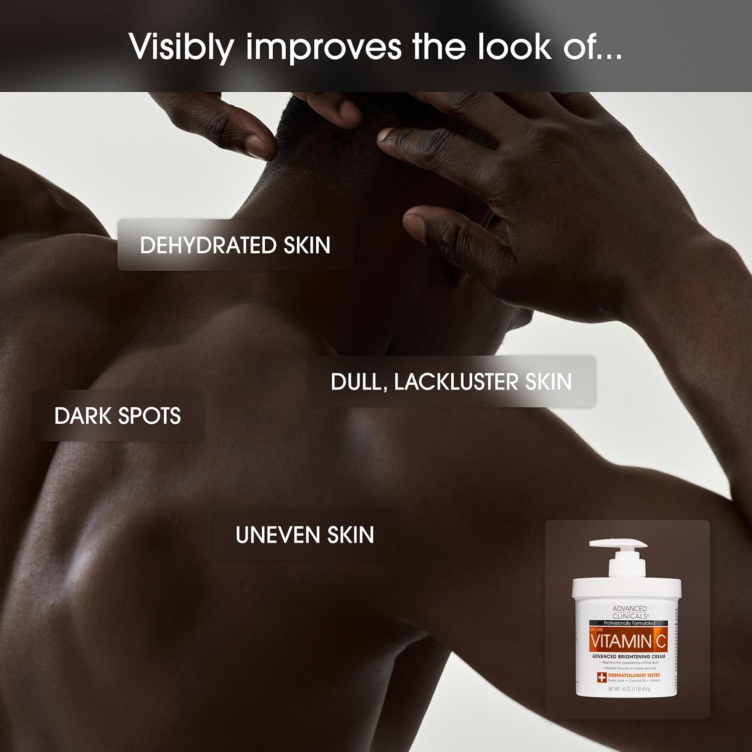 Advanced Clinicals Vitamin C Cream Visibly Brightening Body Lotion | Vitamin C Moisturizer Skin Care Body Cream For Women & Men Helps Visibly Improve Look Of Dark Spots & Uneven Skin Tone, 16 Ounce - Image 4