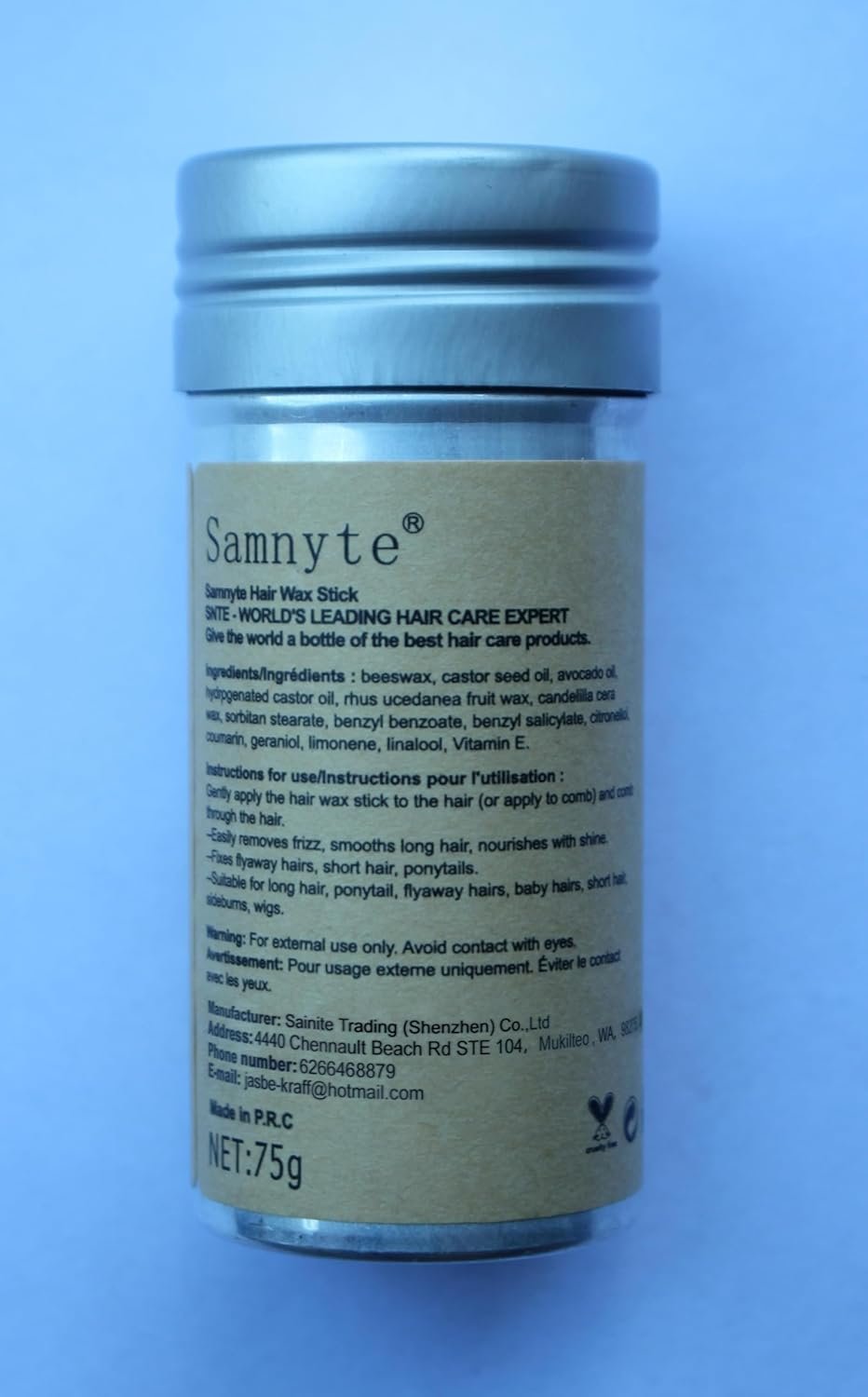 Samnyte Hair Wax Stick, Gel Tamer for Flyaways, Nourishing Slick Stick Pomade for Women & Kids, Slick Back & Styling Cream, Hair Styling Accessories for Teen Girls Gifts, 2.7 Fl Oz | Nourishing - Image 9