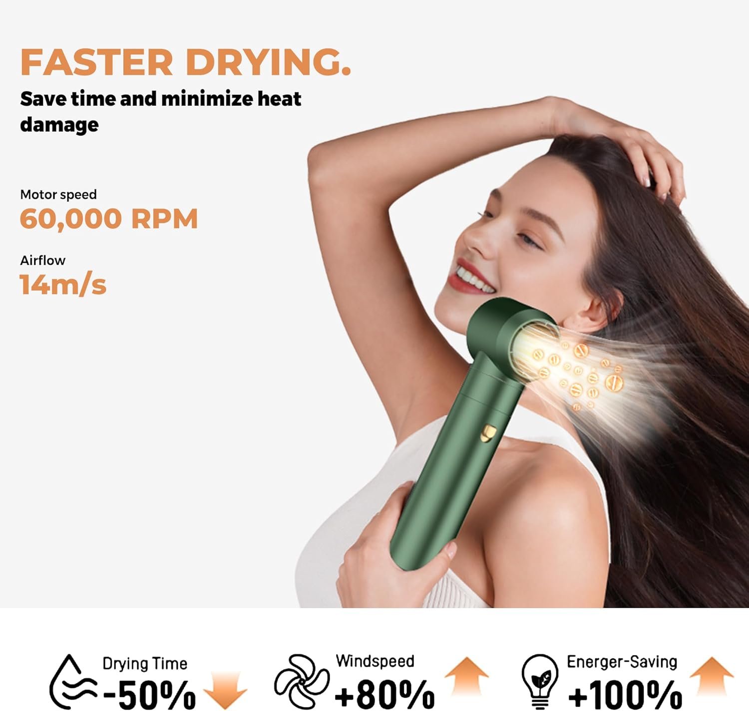5 in ONE Hair Dryer Brush, Blow Dryer Curling Wand Hair Styling Tools Set, Ionic Hot Air Brush Round Brush Blow Dryer, Left&Right Styler 100-120V - Image 7