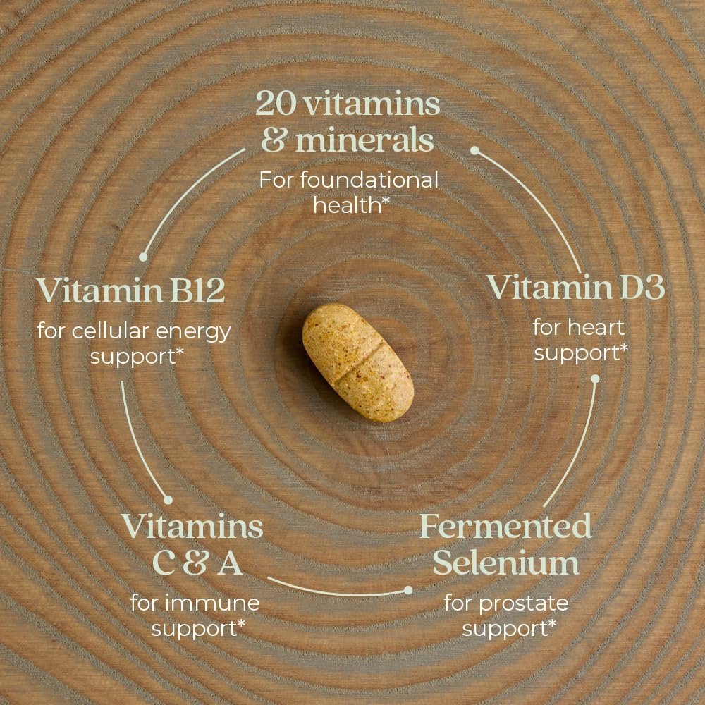 New Chapter One Daily Every Man's Multivitamin 40+ - Offers Eyesight, Immune System & Cellular Energy Support* - Contains Vitamin C, Saw Palmetto & More - Gluten Free & Vegetarian - 96 Tablets - Image 3