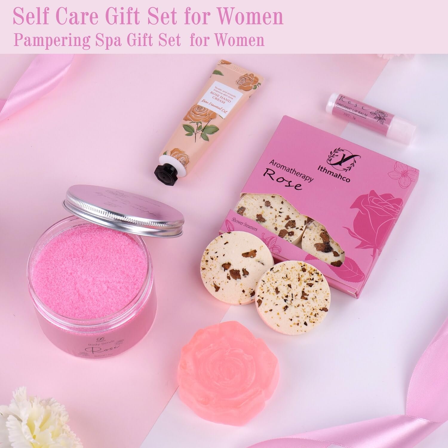 Mothers Day Spa Gifts for Women, Bath Gift Baskets, Birthday Relaxing Spa Self Care Gifts for Women, Home Rose Bath Shower Care Package for Wife, Mothers Day Gift Basket for Mom Her Friends - Image 8