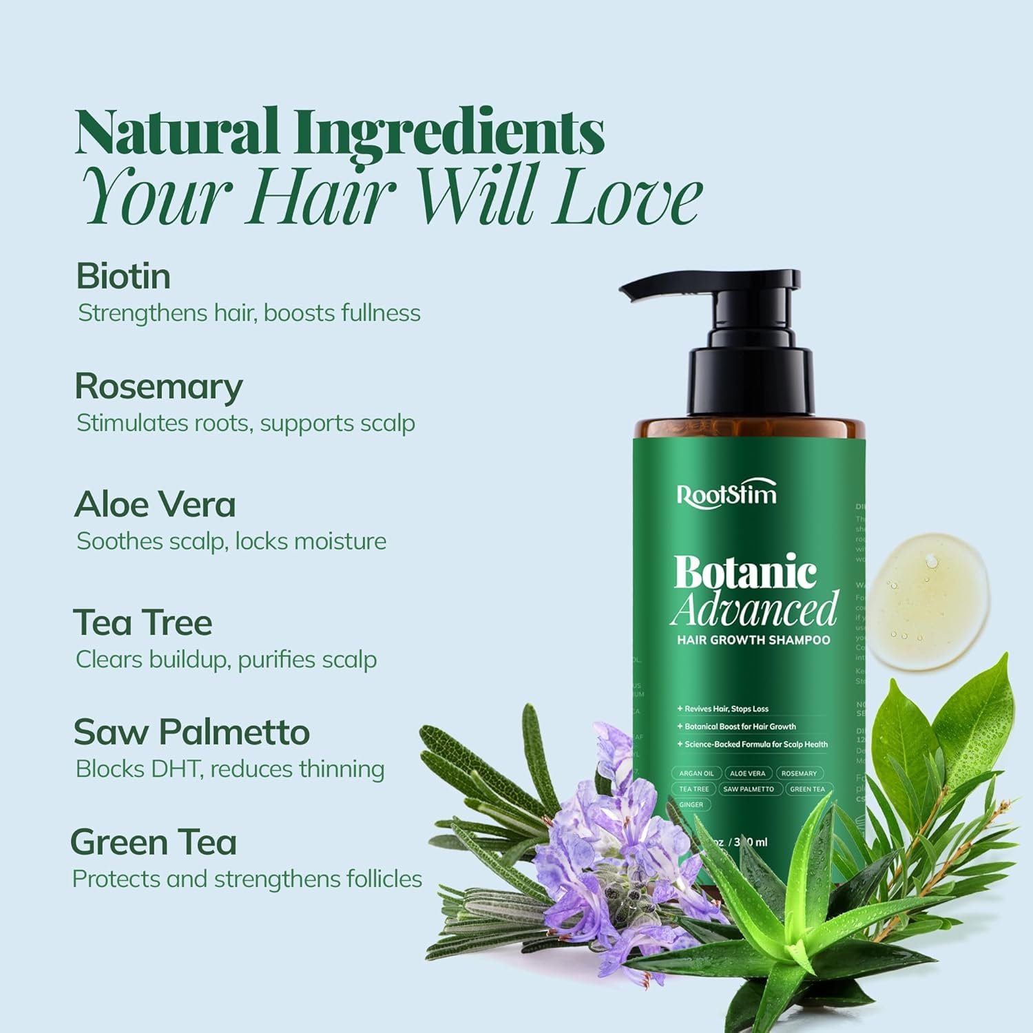 Hair Growth Shampoo with Rosemary and Biotin - Hair Thickening & Hair Loss Shampoo for Men and Women, Sulfate & Paraben-Free Scalp Care for All Hair Types(12.8 Fl Oz) - Image 7